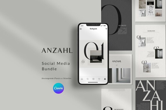 Minimalist Instagram Canva Templates: Luxury Brand Posts & Stories (Digital Download)