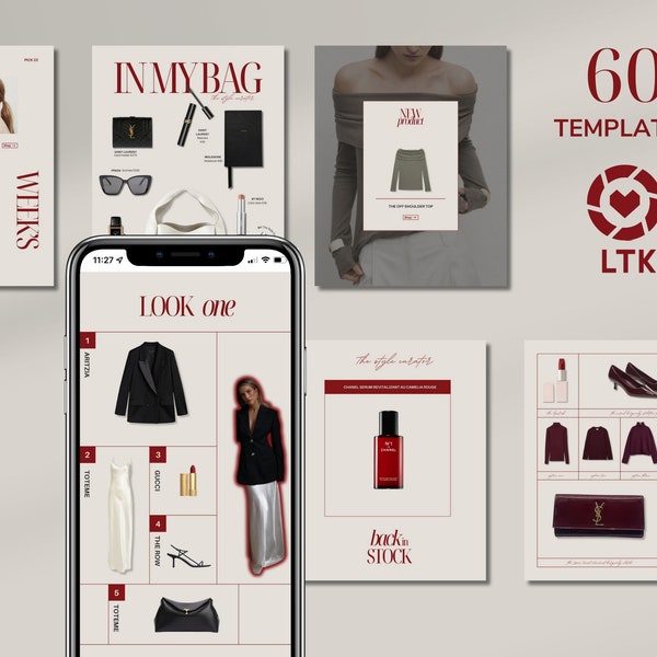 LTK Canva Instagram Template, LTK Canva Template, Instagram Canva Template, LTK Fashion Template, Collage Gift Guide Template, Aesthetic