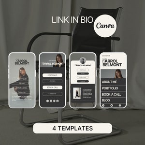 Enlace en plantilla de biografía canva/ Plantilla de Linktree canva/ Página de inicio de Instagram/ Plantilla de Tik tok. Canva Link en bio/ Link en bio canva/ Landing