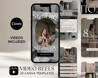 Instagram Video Reel Templates Canva, Engagement Reels, Motivational Reels Canva, Animated Quote Reels, Luxury Reel Cover, Instagram Stories