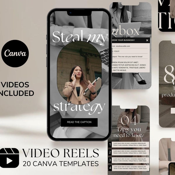 Instagram Video Reel Templates Canva, Engagement Reels, Motivational Reels Canva, Animated Quote Reels, Luxury Reel Cover, Instagram Stories