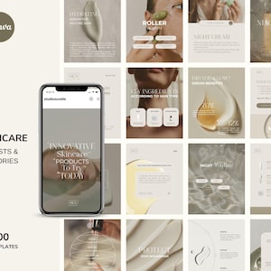 Skincare Instagram Templates, Esthetician Instagram Template, Skincare Social Media Posts, Skincare Coach, Skincare Post, Skincare Bundle