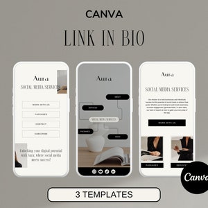 Link im Bio Template Canvas | Linktree Leinwand Vorlage| Instagram Landingpage| Tiktok Vorlage. Canva Link in Bio| Link in Bio Leinwand| Landung