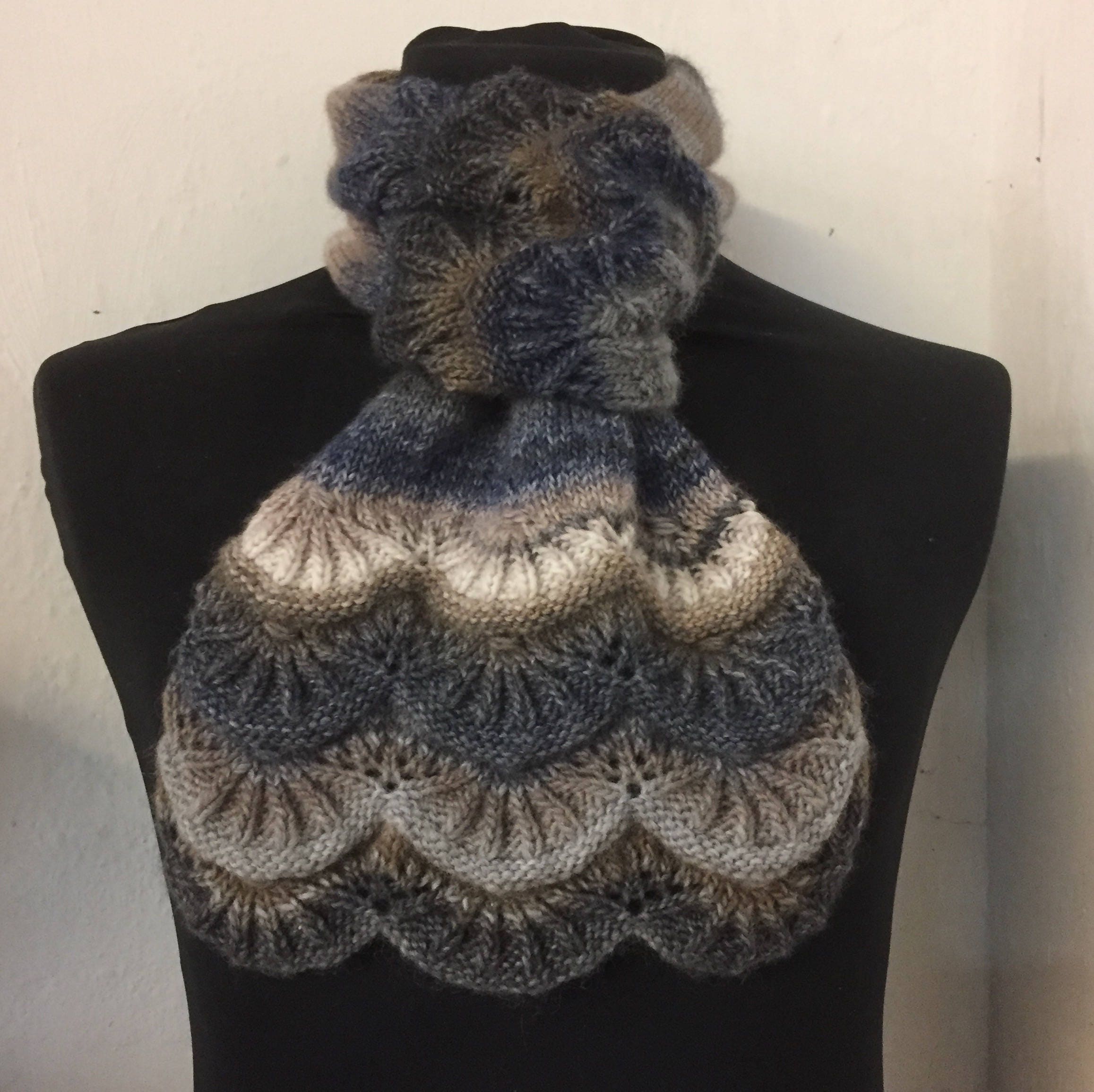 Scalloped Fantasy Scarf Knitting Pattern Etsy