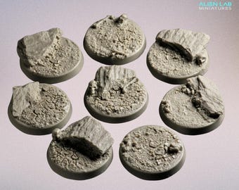 Wasteland Resin Bases 32mm: Hand-Sculpted Scenic Terrain