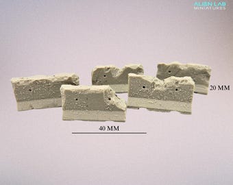 Resin Concrete Barriers – 28mm Wargame Scatter Terrain