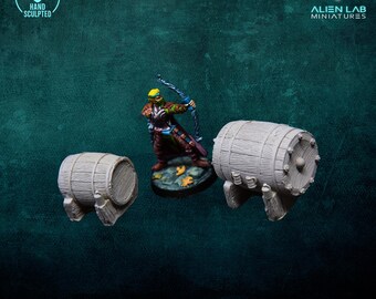 Resin Barrel Set – Fantasy Scatter Terrain for RPG and Tabletop Games