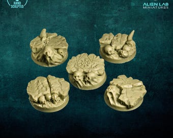 Resin Wargaming Bases: Skull Terrain, 25mm Round (Set of 5)
