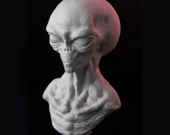 Arcturian Alien Grey Bust science fiction sci-fi sculpture