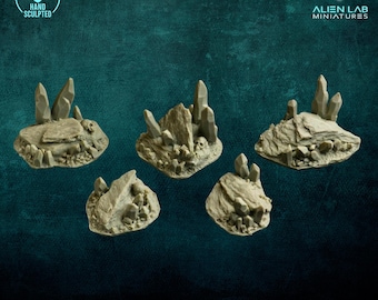 Crystal Rock Scatter Terrain – Resin Fantasy Scenery for RPG & Tabletop Wargames (40mm)