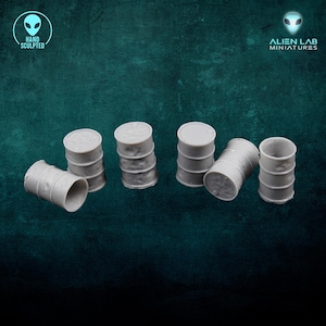 Resin Oil Barrels Set – Industrial Scatter Terrain for RPG and Wargames