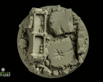 Resin Round Base 60mm – Urban Rubble Scenic Base for Tabletop Wargames & RPG Dioramas