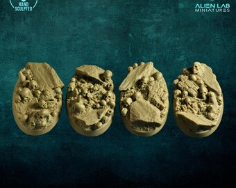 Skulls bases 60mm - Resin Round for Tabletop & dungeon and dragons, Wargaming Terrain, Board Game Accessories, Board Game Accessories