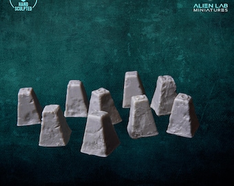 Dragon Teeth Barriers – Resin Anti Tank Obstacles for Wargame Terrain 28–32mm
