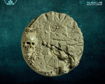Resin 80mm Hell Round Base: Scenic Miniature Diorama