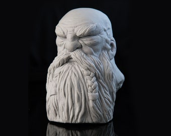 Oldor: Fantasy Dwarf Resin Bust (72mm, Unpainted)