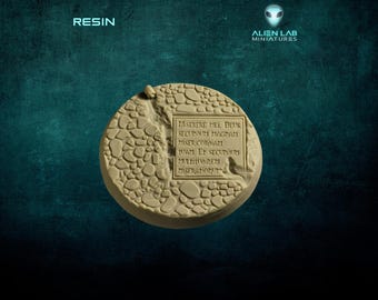 60 mm runde Resin Miniature Miniaturen - Tempel Boden Terrain / Tabletop Miniaturen