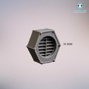 Sci-fi vent terrain piece for 28mm tabletop RPGs and skirmish games – perfect for industrial or futuristic battlefields.