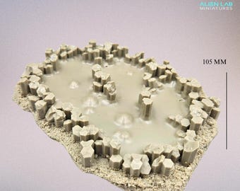 Basalt Lava Lake – Resin RPG & Wargaming Terrain (28–32mm Scale)