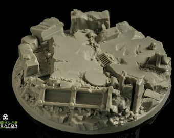 Urban rubble bases 100mm - Resin Round for Tabletop & dungeon and dragons, Wargaming Terrain, Board Game Accessories, Board Game Accessories