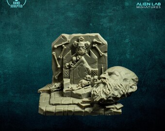 Dark Throne Ruins – Resin Scatter Terrain for RPG & Tabletop Wargames (65mm)