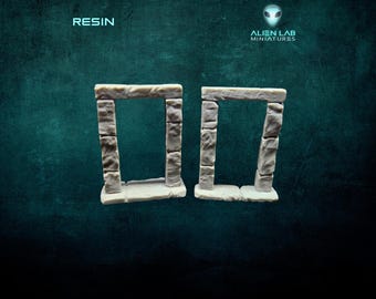 Resin Dungeon Door Frames – Tabletop RPG Terrain, Wargame Scenery
