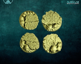 Resin Hellscape Bases: 32mm Round Wargaming Terrain