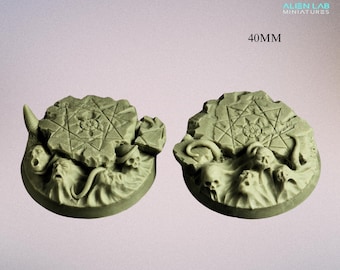 Hell round bases 40mm - Resin Round for Tabletop & dungeon and dragons, Wargaming Terrain, Board Game Accessories, Board Game Accessories