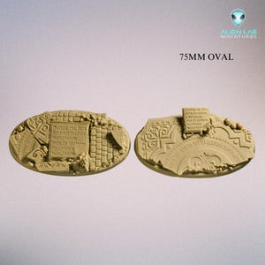 Temple oval bases 75mm- Resin Round for Tabletop & dungeon and dragons, Wargaming Terrain, Board Game Accessories, Board Game Accessories