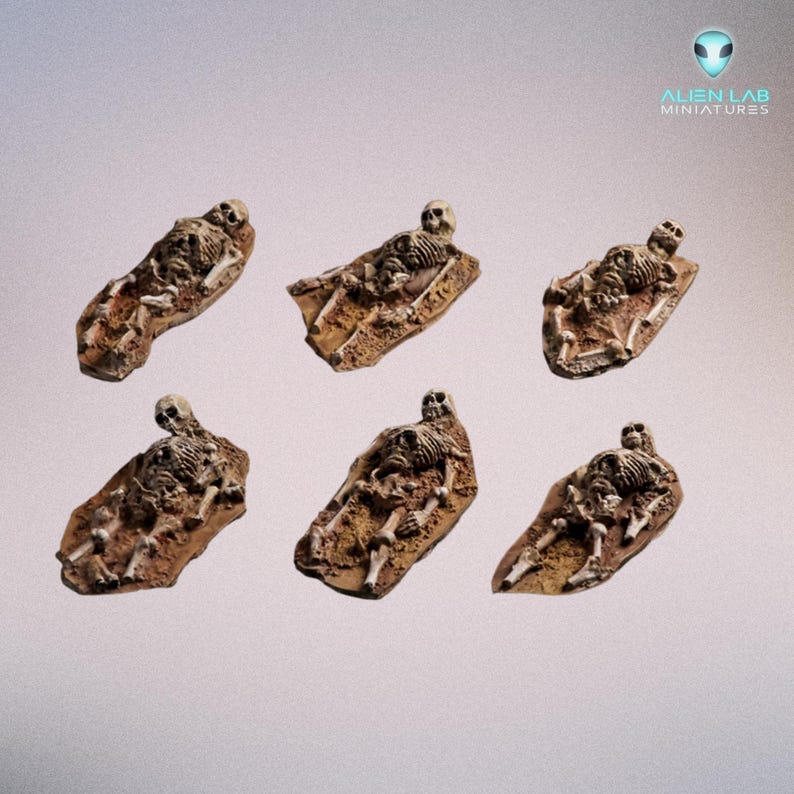 Resin Skeleton Remains – Wargaming Terrain Accessories for 28mm 32mm Tabletop RPG image 3