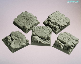 25mm Square Resin Wargaming Bases: DnD, Tabletop RPG Miniatures (5 Pack Unpainted)
