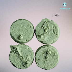Arcane bases 32mm - Resin Round for Tabletop & dungeon and dragons, Wargaming Terrain, Board Game Accessories, Board Game Accessories