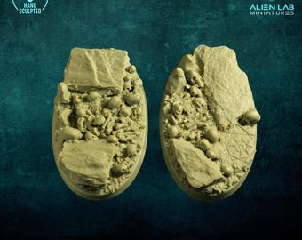 75mm Oval Skull Resin Bases: Wargaming Terrain, D&D Miniatures