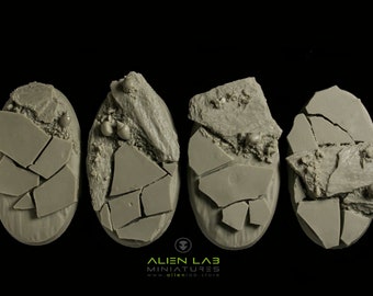 Resin Wargaming Terrain Base: Northern Land Oval 60mm