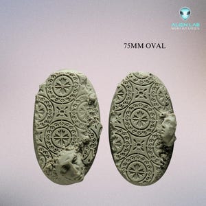 Ancient bases oval 75mm - Resin Round for Tabletop & dungeon and dragons, Wargaming Terrain, Board Game Accessories, Board Game Accessories