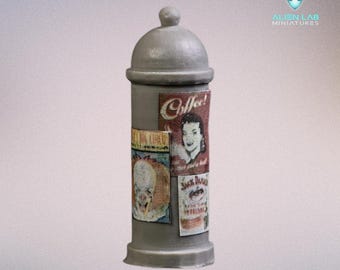 Resin Advertising Column – Urban Scatter Terrain for Tabletop Wargames and Dioramas