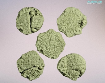 Resin Ancient Temple Bases: 25mm Round Wargaming Terrain
