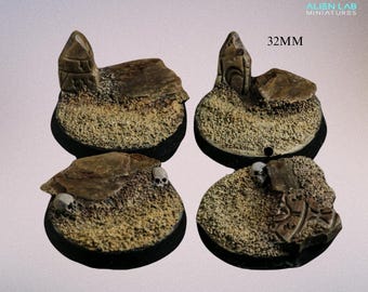 Resin Wargaming Bases: 32mm Dune Round Terrain