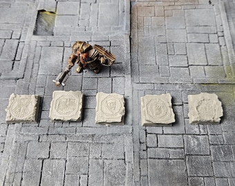 Sacred Temple Resin Bases: 28mm 32mm Miniatures, RPG Terrain (Set of 5)