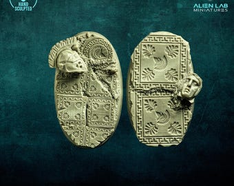 Antikes Griechenland Resin Oval Bases: Kriegs- und Spiel-Gelände (90 mm)