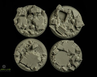 Urban rubble bases 32mm - Resin Round for Tabletop & dungeon and dragons, Wargaming Terrain, Board Game Accessories, Board Game Accessories