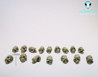 Resin Skull Scatter Set 28–32mm – Tabletop Terrain Bits for Wargaming, RPG, Dioramas