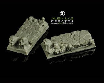 Resin Skull Terrain Bases: D&D Wargaming Models (25/50mm)