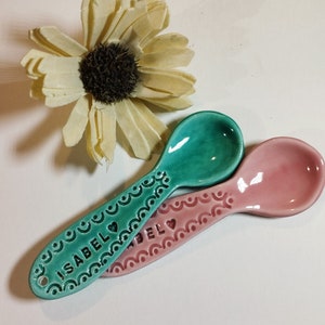 Spoon with name. Favor. Baptismo. Birth. Customizable. Gift for guests. Ceramic. Handmade.