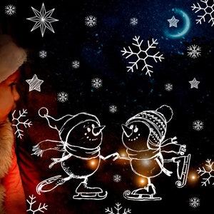 Template Window Picture Chalk Window Picture Chalky Markers Christmas Decoration Christmas Christmas Tree Snowman Stars Window Pictures ch27