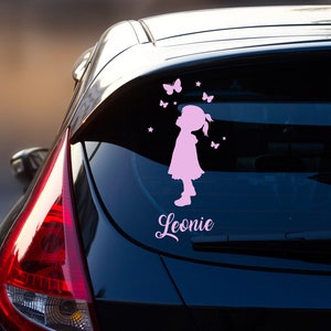 Adesivo per auto lunotto posteriore ragazze ragazza ragazze farfalle nome bambini bambini M2387