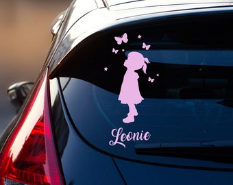 Car sticker rear window girls girl girls butterflies name children kids M2387