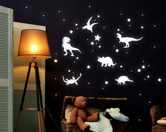 Wall tattoo light stickers dinosaurs dinos T Rex stars fluorescent afterglow 54 parts M2402 / part 2