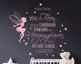 Wandtattoo Babyzimmer Spruch Elfe Feen Sterne 2014