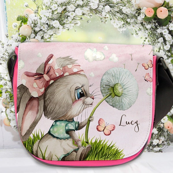 Kindergartentasche Kindertasche Umhängetasche rosa Mädchentasche Geschenk Hase Häschen Pusteblume kgt53